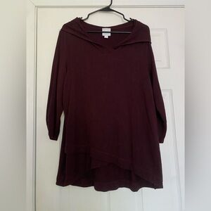 Sunday Dark Purple or Plum Long Sleeve Hoodie Size L